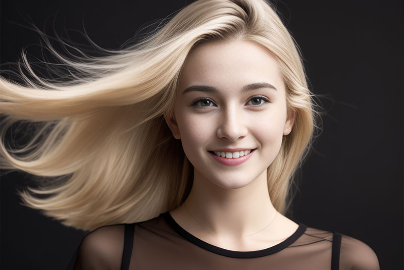 beautiful young women smiling brightly